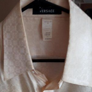 Versace Vintage 100% Silk Shirt Beige
